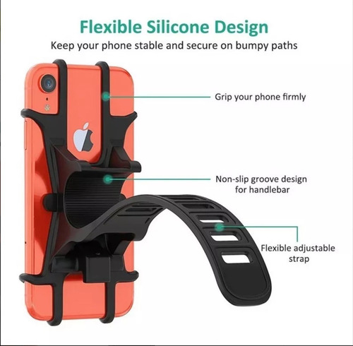 Imagen 4 de 8 de Base Porta Celular Soporte Bicicleta Moto Universal