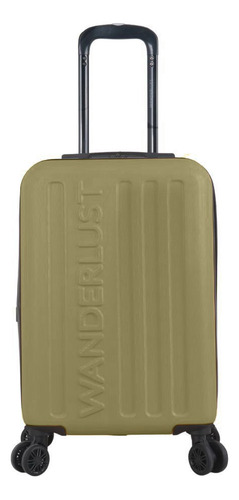 Valija Carry On Cabina Wanderlust 20 Pulgadas Rígida Color Verde Líneas Verticales