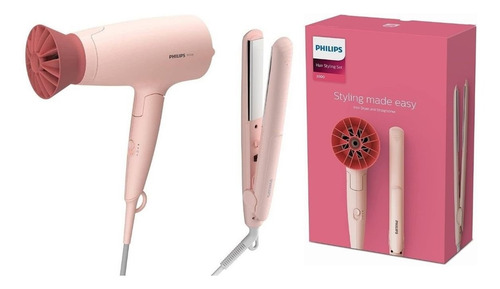 Imagen 2 de 9 de Set Peluqueria Secador + Planchita Philips Bhp398 1600w