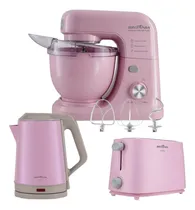 Comprar Kit Cozinha Britânia Batedeira+torradeira+chaleira Rosa 110v