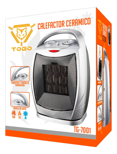 Calefactor Cerámico 1500w 3 Niveles Ajuste/ Togo Mod Tg-7001