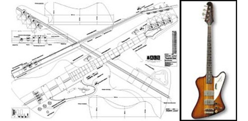 Plan Of Thunderbird - Bajo De 4 Cuerdas - Impresión A Esca