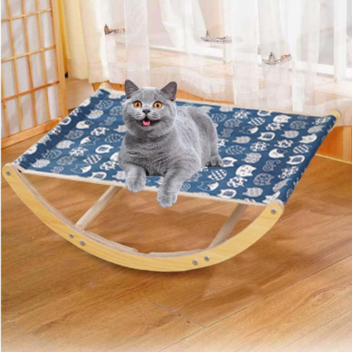 Hamaca Para Gatos Cama Para Mascotas Cama Para Patrón Azul