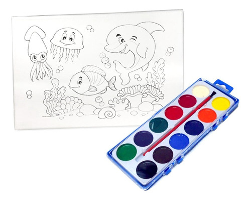 Set De Arte Infantil Kit Bastidor Cuadro Pintura Para Niños