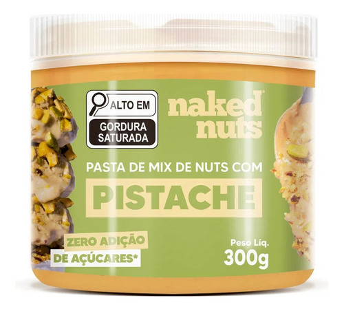 Pasta De Mix De Nuts Com Pedaços De Pistache 300g Naked Nuts