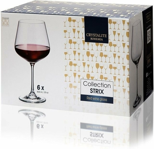 Imagen 3 de 3 de Copas Strix 600 Ml De Cristal De Bohemia 21 Cm Alto