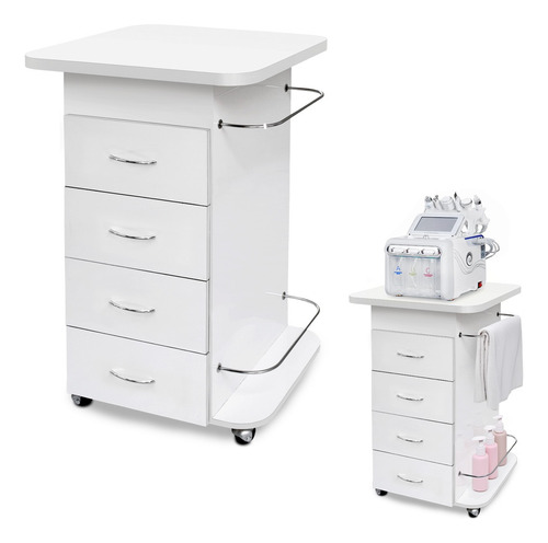 Mesa Auxiliar Aparatos 2 Para Estética Y Spa Color Blanco