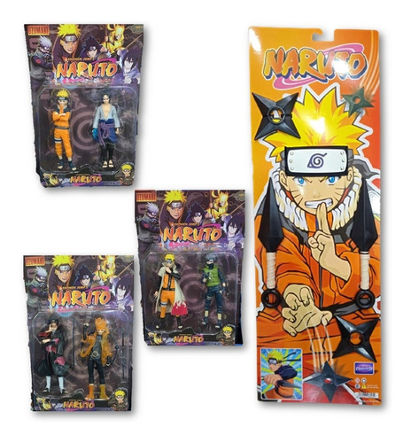 Set Armas Naruto Kunai Vincha +1 Blister Naruto Muñeco Combo