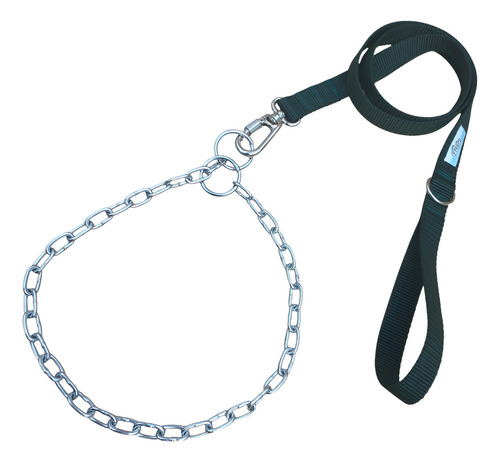 Guia Com Enforcador De Corrente Para Cães De Grande Porte Cor Verde-musgo