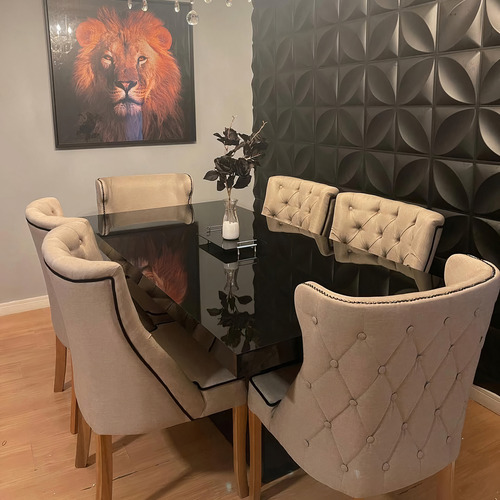 Conjunto Mesa Jantar 1,90 X 0,90 C/ 6 Poltronas Com Braço