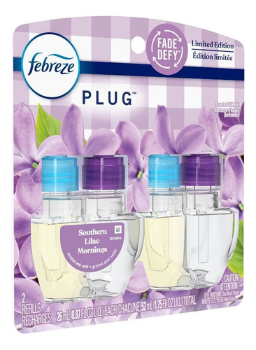 Duo Febreze Plug Aromatizantes Southern Lilac-2 Respuestos.