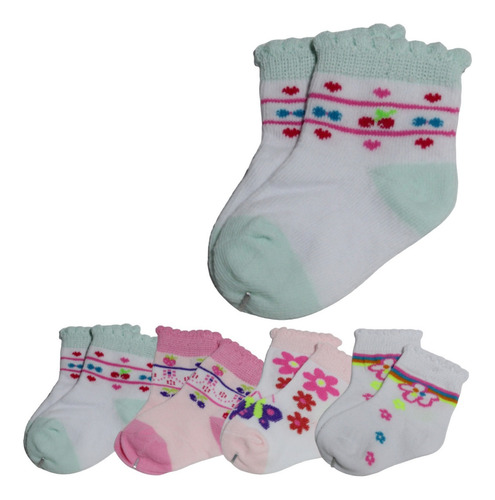 6 Pares Calcetines Algodón Bebe Guagua Niño Niña- Adcesorios