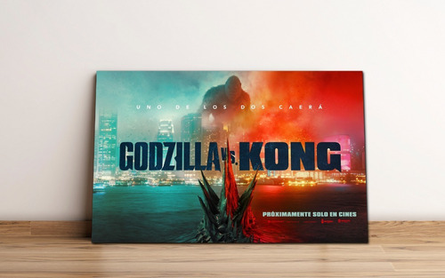 Cuadro Decorativo Godzilla Vs King Kong Película 86x56cm