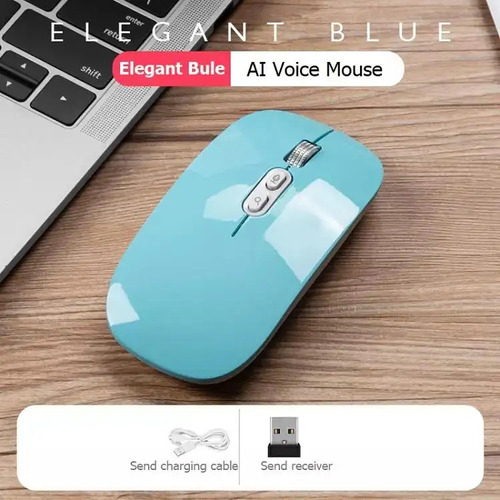 Mouse Sem Fio Wireless Bateria Recarregável P/entrega Cor Azul-celeste
