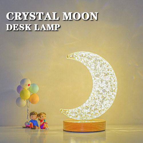 Lampara De Luna Recargable Touch 3 Niveles Luz De Noche