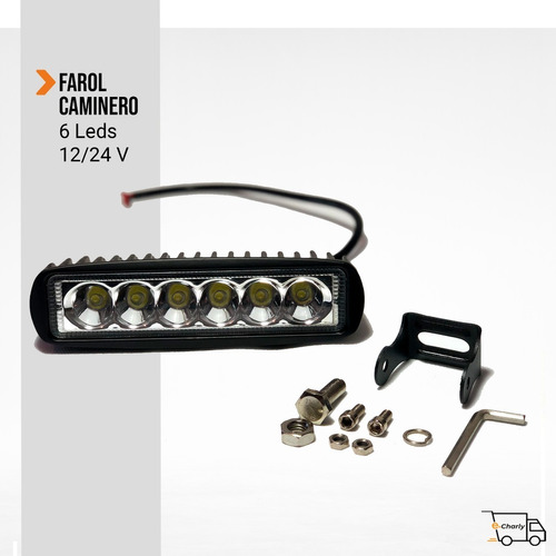 Foco Caminero 6 Led  12/24 V - Metálico - Máxima Potencia 