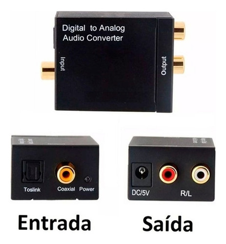 Convertidor de audio digital a analógico Salida P2 + fuente