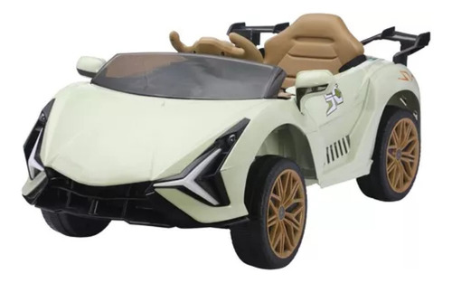 Mini Carrinho Elétrico Verde 12v Com Controle Remoto Luz Som