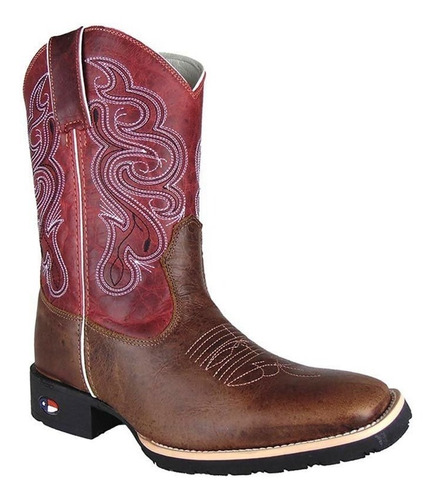 Bota Texana Show Horse Dallas Tabaco Cano Vermelho