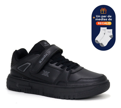 Zapatillas Escolares Juvenil Kaida Kd25q1-05n Negro