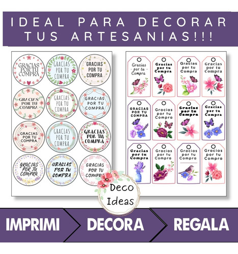 Imagen 5 de 5 de Imprimible Pdf Gracias Por Tu Compra Tag Emprendedores 001