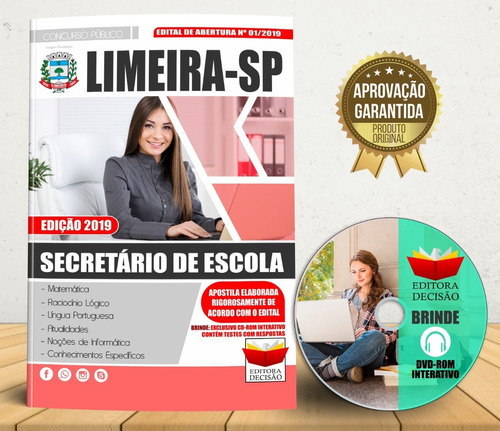 Apostila Limeira Sp 2019 - Secretário De Escola