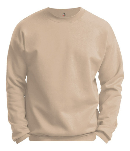 Poleron Hombre Color Beige Cuello Polo Tela Algodon Premium