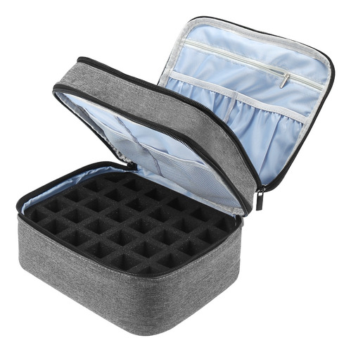 Estuche De Transporte Para Esmalte Uñas 30 Botellas Gris