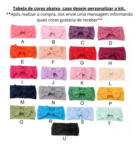 Laços De Bebê Macio Faixinha Turbante Slim Infantil Kit C/5