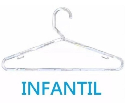 Cabides Acrílico Transparente Infantil Fixo - 25 Unidades
