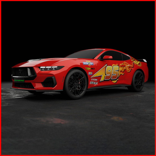 Vinil Wrap Automotriz Lateral Cars Rayo Mcqueen Ford Mustang