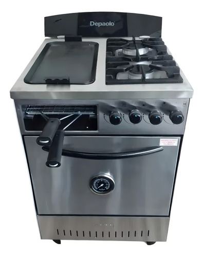 Cocina Ciega A Gas 2 Hornallas Plancha Y Tostador De Paolo Color Plateado