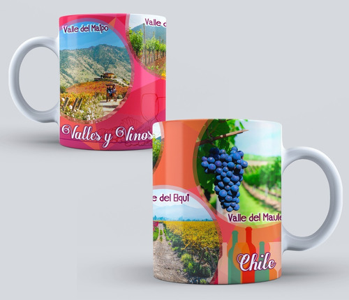 Taza De Ceramica Paisajes Chile Valles Y Vinos