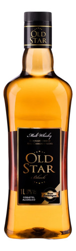 Coquetel Alcoólico Malt Whisky Old Star Black Garrafa 1l