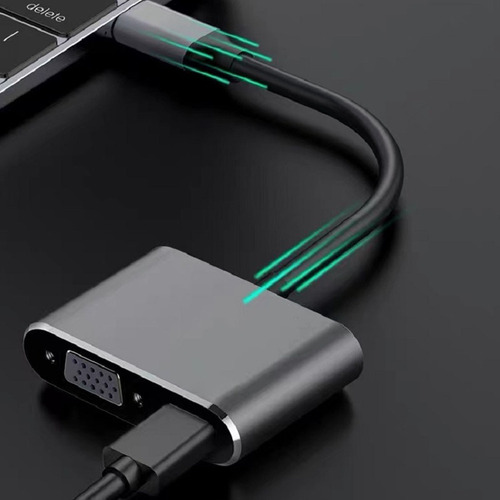 Hub Dock 2 En 1 Tipo C A Vga+hdmi Hd Spliter-abs