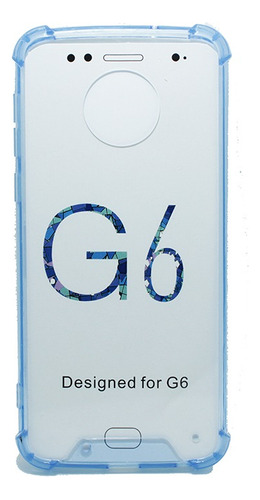 Capa Transparente Anti Impacto Compatível Com Motorola G6 Cor Azul