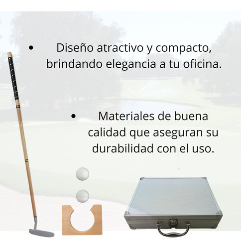 Set De Golf Oficina Maletín Metálico Derecha Madera