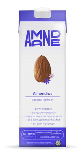 Leche De Almendras Amande 1l Sin Azúcar Vegana Sin Tacc!!!