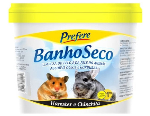 Pó Mármore Banho Seco Hamster Chinchila Ratinho Prefere 1kg