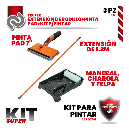 Kit Extensión De Rodillo+pinta Pad+kit P