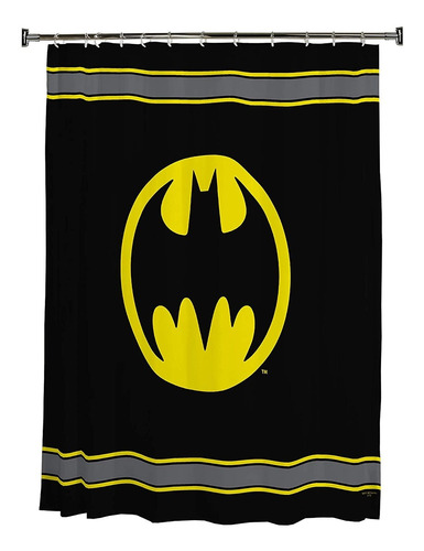 Warner Bros Ducha Batman Logo Microfibra Cortina  Pulga...