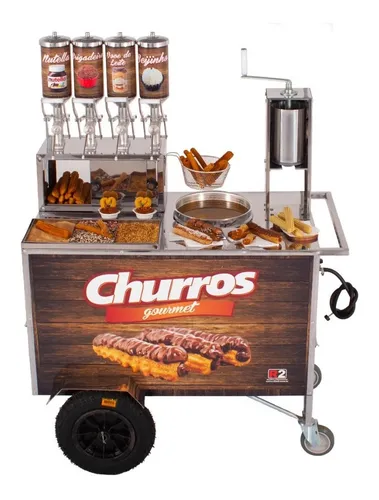 comprar Carrinho Churros Gourmet Top Masseira Fuso Inox 4 Doceira R2 0