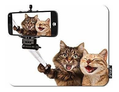 Ofloral Cat Gaming Mouse Pad Pareja Gatito Tomando Selfie Co