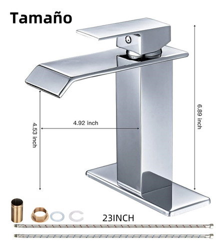 Griferia Para Baño Lavabo Monomando Cascada Mezclador Cromad