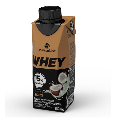 Piracanjuba Whey Zero Lactose 15g Sabor Coco 250ml