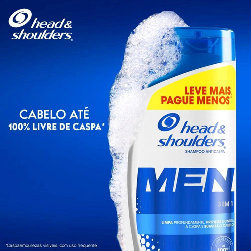 Kit C/ 6 Shampoo Men 3 Em 1 Anticaspa 650 Ml Head &