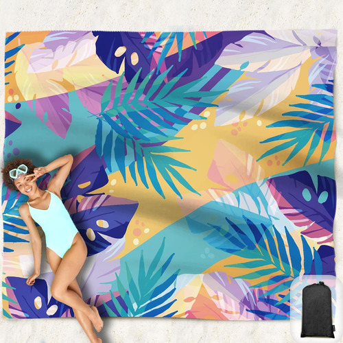 Manta De Playa A Prueba De Arena 95 X 80 Pulgadas Impermeabl