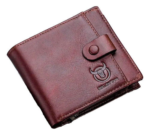 Bullcaptain - Billetera De Cuero Mate Qb-038-h-cf Café Color Marrón Claro