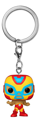 Funko Pocket Pop! Keychain: Iron Man Marvel Lucha Libre Color Rojo