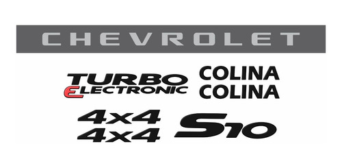 Kit Adesivos Chevrolet S10 Colina 4x4 2007 Preto S10kit83